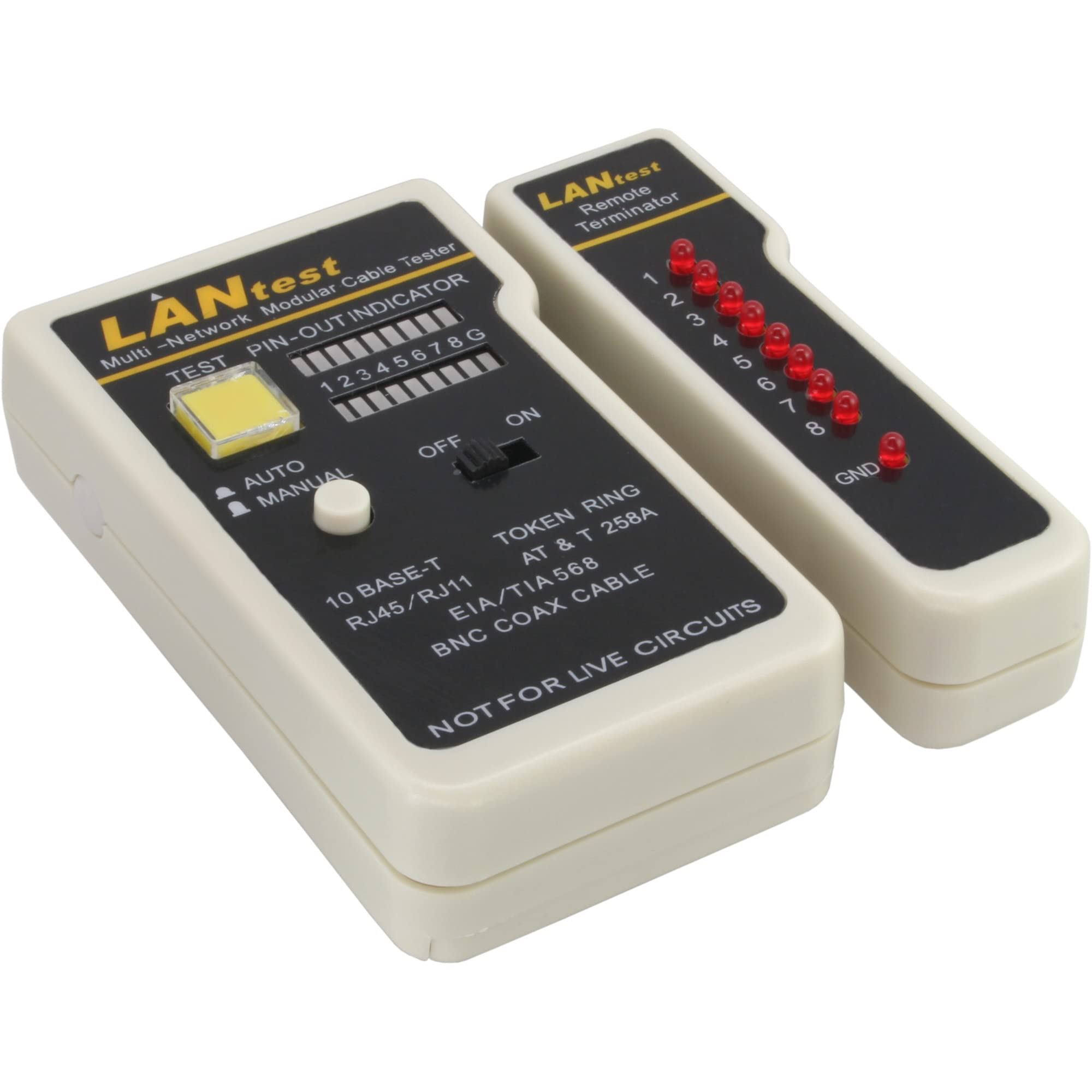 InLine 79998 BNC, RJ11/RJ45 Tester with Case