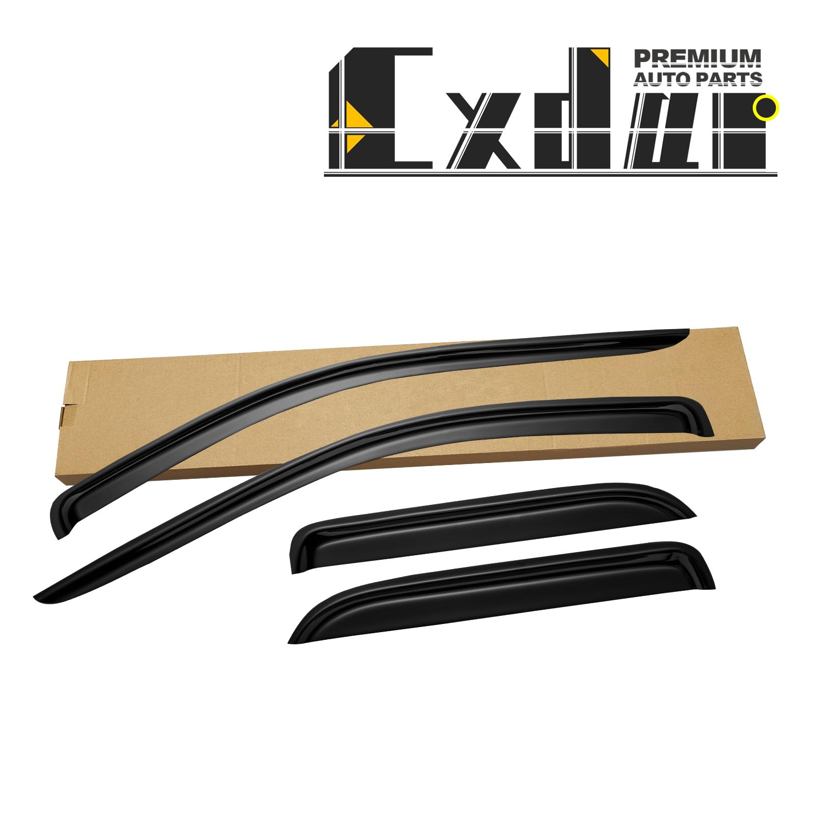 Cxdar 4Pcs Window Rain Guards for 2002-2008 Dodge Ram 1500,Window Visor Vent Visors Shades Wind Deflectors for Ram 2500 3500 Quad Cab 2003 2004 2005 2006 2007 2008 2009