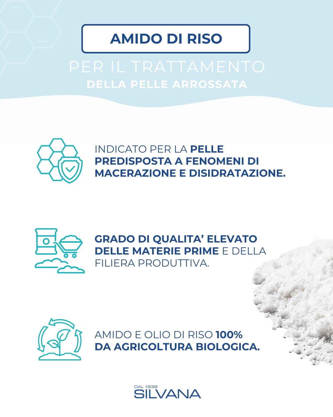 Silvana Amido di Riso Puro 200 g fragranza Coccole,con Aloe Vera e Calendula | Polvere per il Bagnetto di Neonati e Bambini | Pelle Delicata | Fin dalla Nascita