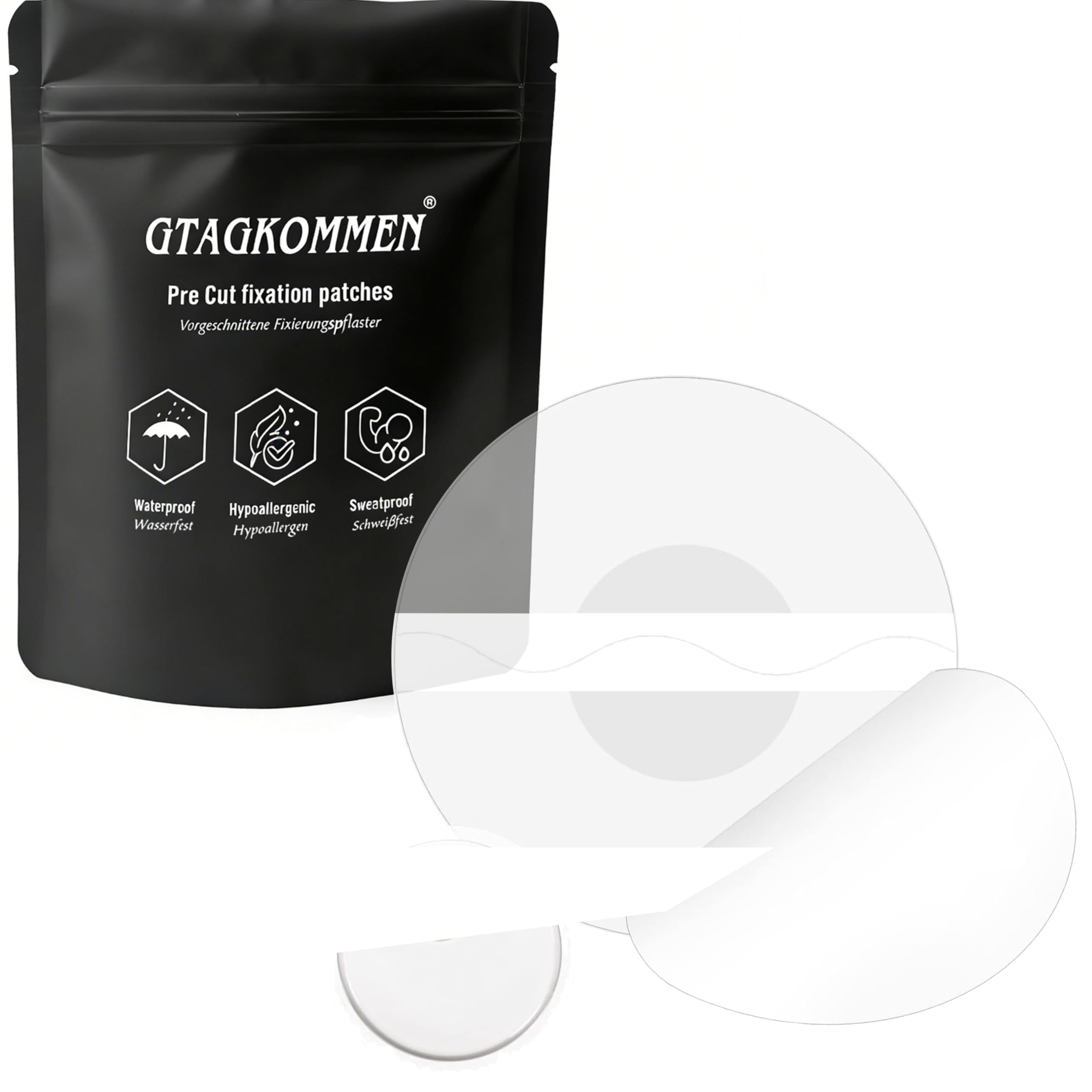 55 Pack Freestyle Libre 3 Sensor Covers, Waterproof & Transparent Adhesive Patches for Libre 3 Sensor Covers, No Glue on The Center and Strong Stick Will to 14 Days Protect Your Sensor -GTAGKOMMEN