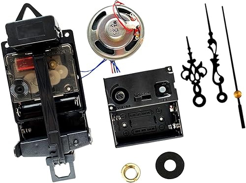 Reloj de péndulo de cuarzo, piezas de reparación de movimiento con campanilla, caja de música con cuerno, con mecanismo de manos, juego de reloj