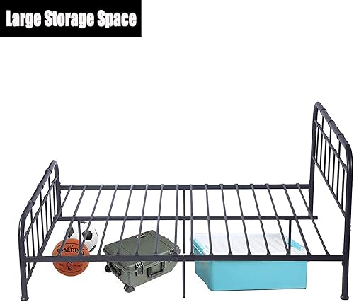 Miniatura 5 de Vilobos Marco de cama de metal moderno de 12 pulgadas con rieles laterales, no necesita somier, tamaño matrimonial