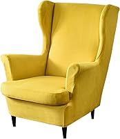 Vista 34 de GULI Wingback - Funda para silla de 2 piezas, fundas para silla de sillón, fundas de elastano para sofá, protector de muebles, lavable a máquina