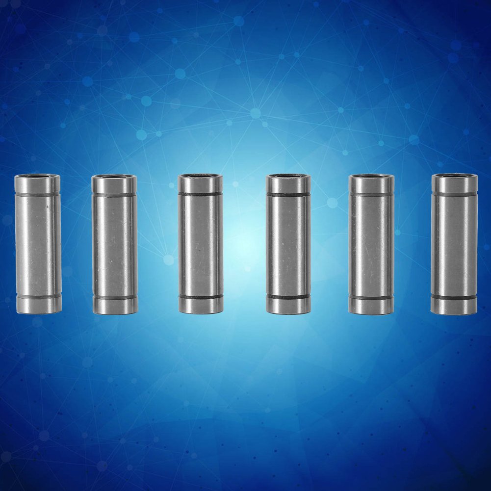 LM8LUU Linearbewegungslager, 6 Stück Kugellager für 8 mm Stange, hochpräzises, doppelt abgedichtetes Gleitlager mit geringem Geräuschpegel, langlebiges Buchsenlager für