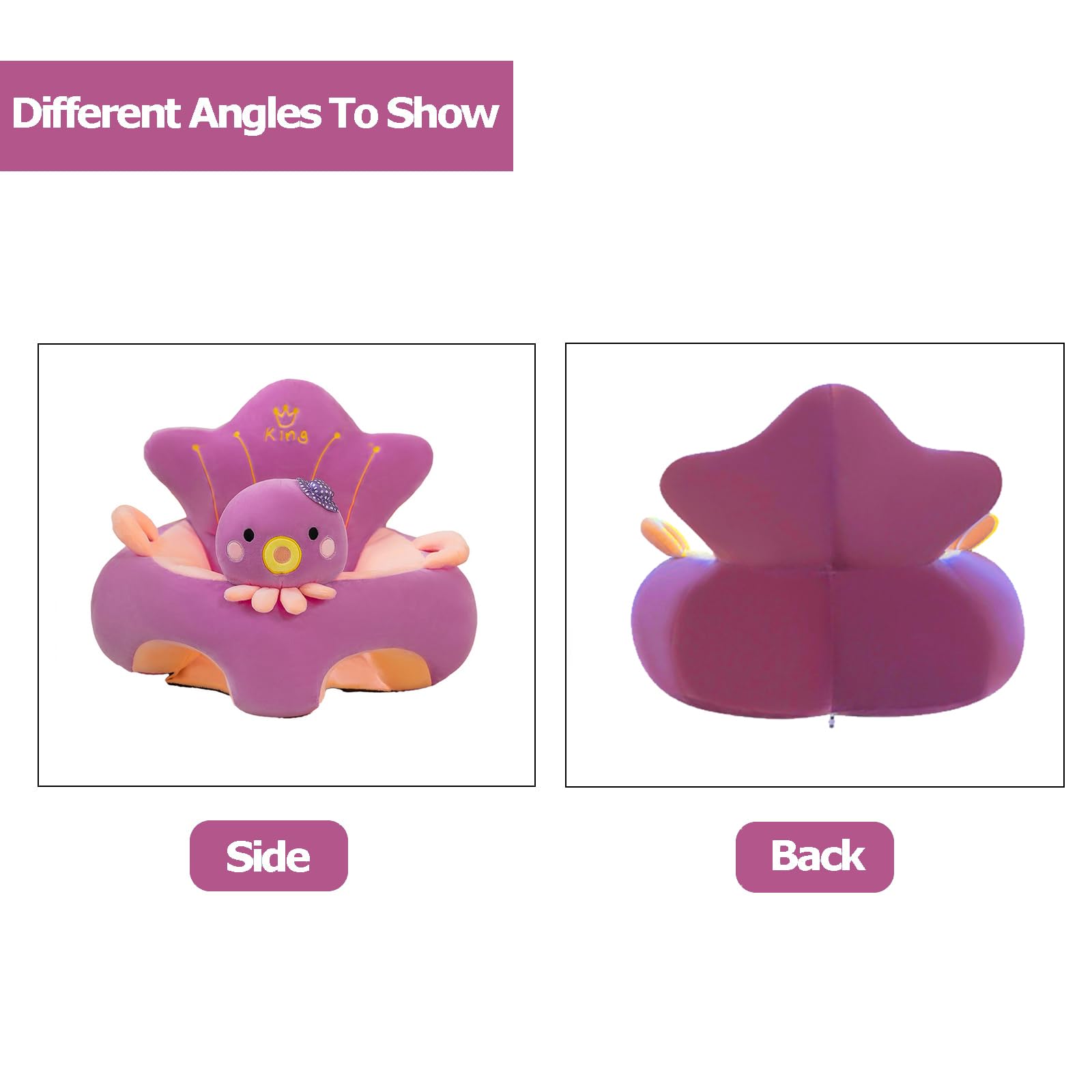 SOONHUA Baby Sofa Stuhlbezug, Baby Boden Plüschliege, leichte Oktopus-Form, für Babys, Lernsitz, Stuhlbezug für Säuglinge, Kleinkinder, Babyzimmer, Spielzimmer (ohne Füllung)