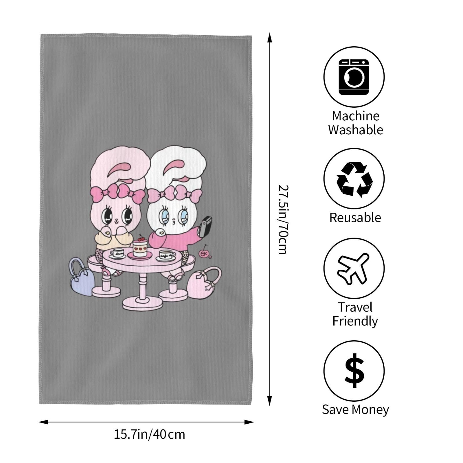 バニー柄 マイクロファイバータオル バニー柄 マイクロファイバータオル 【公式通販】