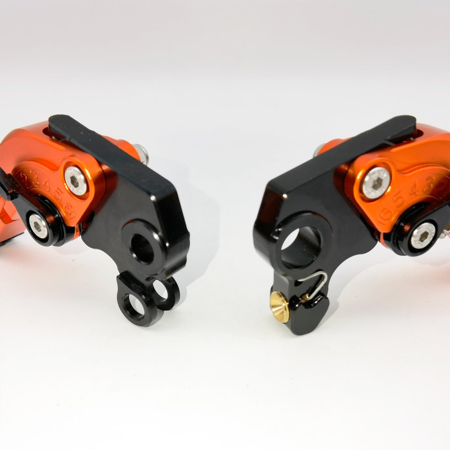 Compatibile con KTM 690 SMC/SMC-R/Duke/Duke R 2012-2013, leve del freno e della frizione, in alluminio CNC, estensibili, regolabili, accessori (arancione, nero, arancione, nero)