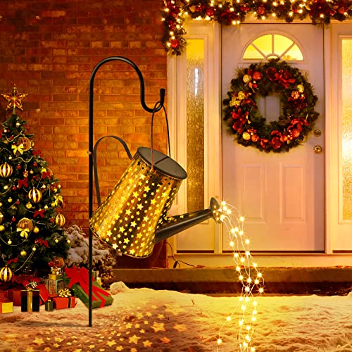 Lureshine Arrosoir solaire avec lumières, arrosoir avec guirlande LED, arrosoir en métal étanche avec crochet, lumières de paysage, lumières pour jardin, patio, cour, pelouse, chemin Cover