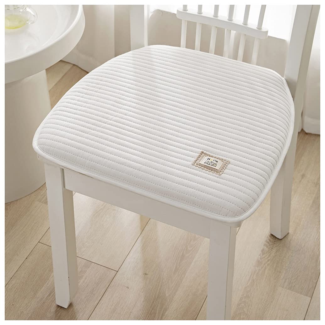 GHJL Kitchen Chair Cushions with Ties, Set of 2 Seat Pads for Dining Chairs,U-Shaped Comfortable Indoor Outdoor Seat Pad Cushion (Color : White, Size : 40 * 43cm)