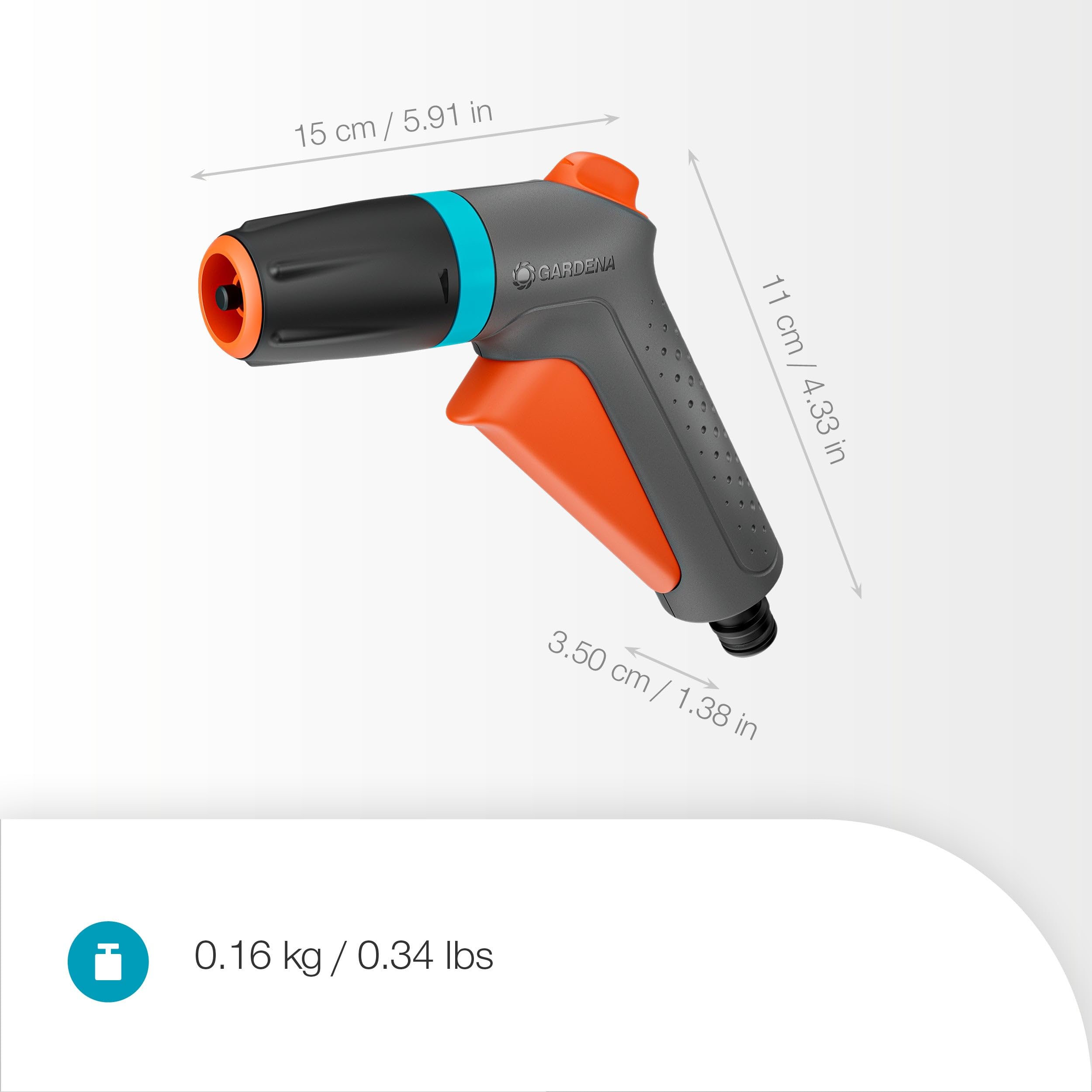 Gardena Classic Pistolet Zraszający z Szybkozłączem ze Stopem, Zestaw Zraszacze i Dysze Dysza do Węża Ogrodowego, do Czyszczenia i Podlewania, Dwa Rodzaje Strumienia (18361-20)