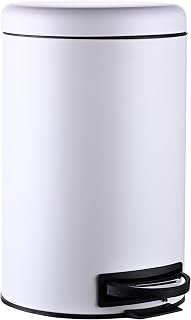 Relaxdays Mülleimer, 12 Liter, entnehmbarer Kunststoff-Inneneimer, Fußpedal, Küche, Bad, Tretmülleimer, Stahl, Farbwahl