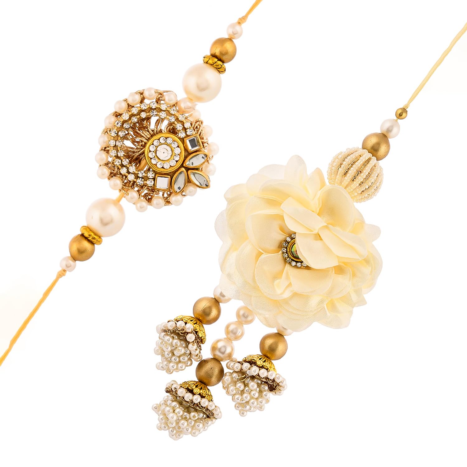 VOYLLA Faux Pearls And Kundan Gems Bhaiya Bhabhi Rakhi|Rakhi For Brother|Bhaiya Bhabhi Rakhi|Lumba Rakhi| (B0D5LPT9K8) Amazon Price History, Amazon Price Tracker