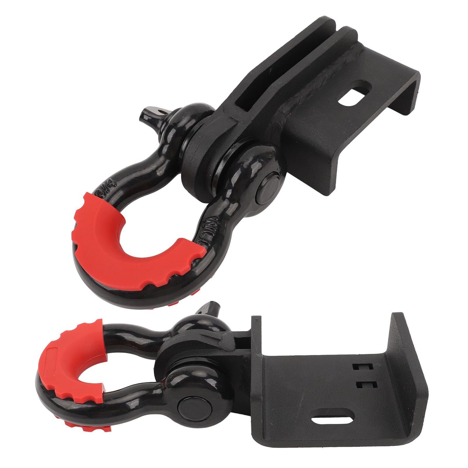 Kit de Montaje de Grillete de Gancho de Remolque Delantero, Soporte de Acero Resistente con Gancho de Anillo en D de 3/4 Pulgadas, Resistencia a la Rotura de 57000 Libras, para