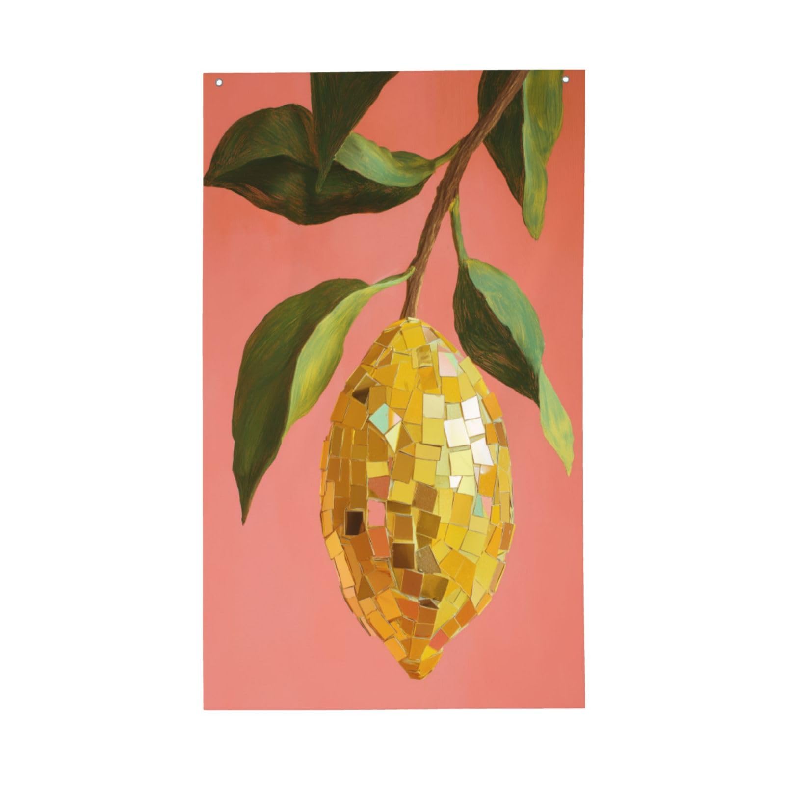 Retro-Style Disco Lemon Yard House Flags,3x5 Ft Season Greeting Banner With Grommets Indoor Outdoor Party Home Decorations