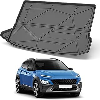 Fit for Hyundai Kona 2018-2022 Cargo Liner Floor Mats All Weather Rear Trunk Mat Waterproof Car Cargo Mat for Kona 2018-2022 Accessories Custom Fit Cargo Mat Trunk Mat for Kona Heavy Duty Floor Mats