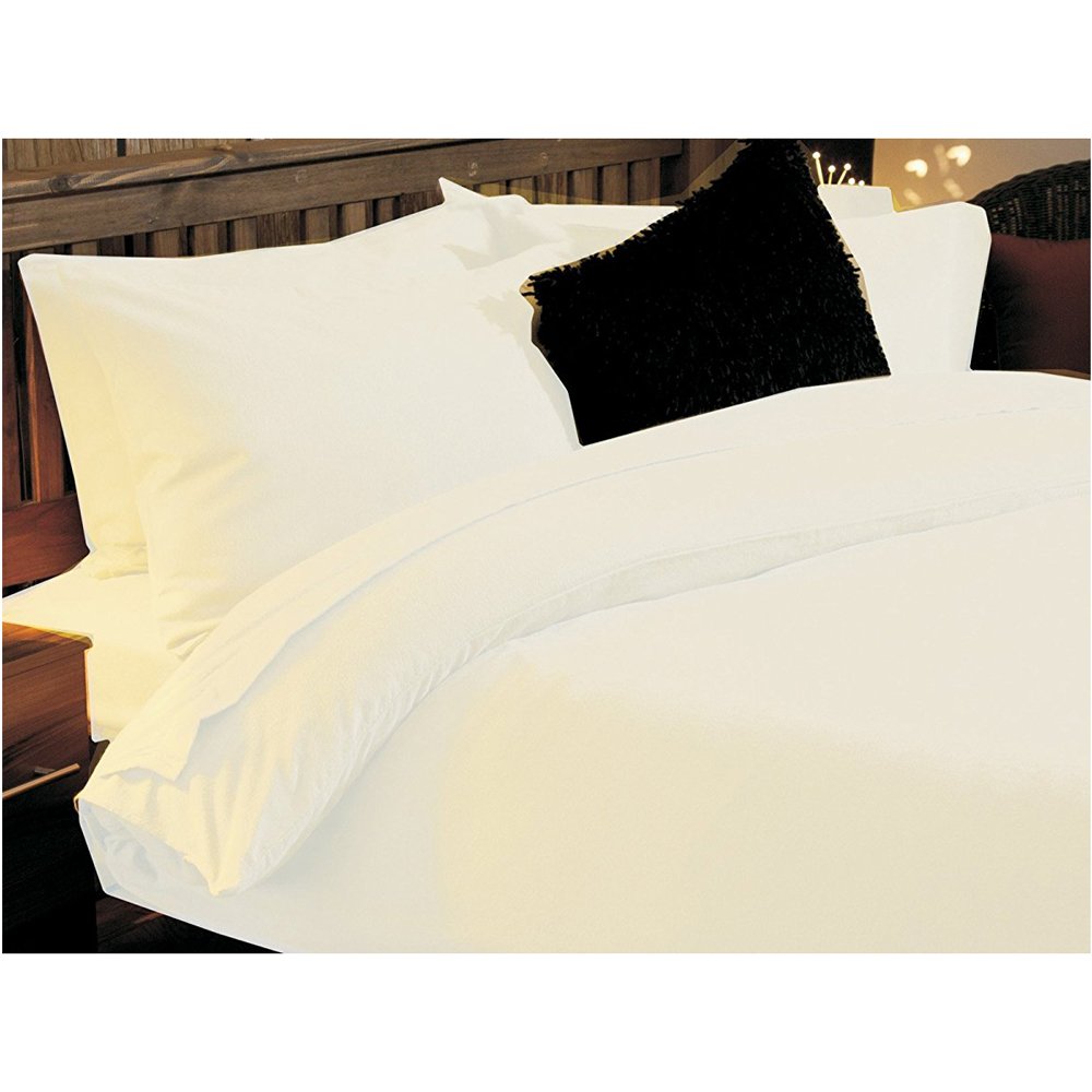 Belledorm Brushed Cotton King Size Deep Fitted Sheet in White 38cm Deep