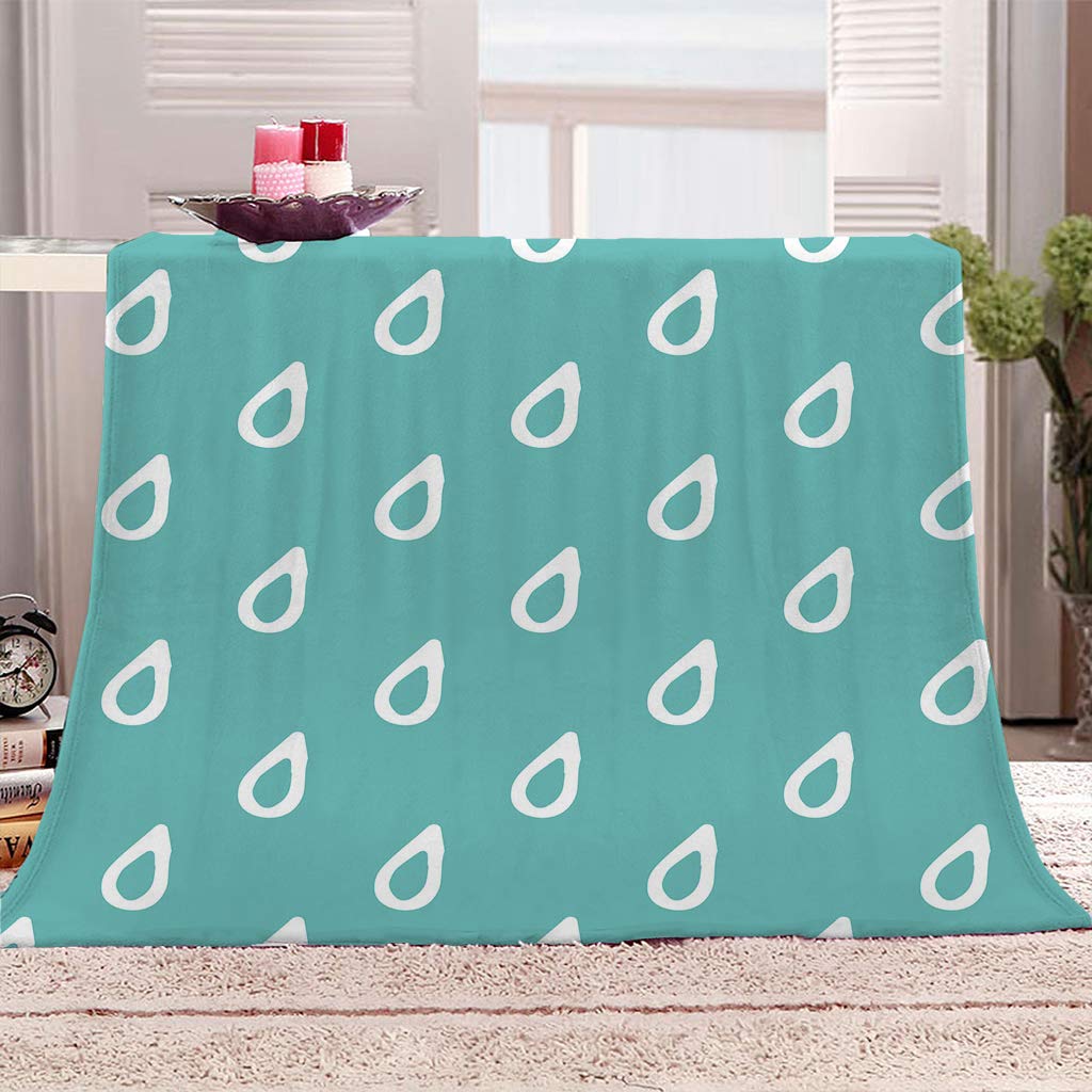 Manta Polar Adulto Cama 150 Manta De Franela para Sofa Cama con Estampado De Gotas De Lluvia Verdes Impresión Patrón 150X200Cm Colchas Invierno Modernas para Niños, Microfibra Suave Caliente