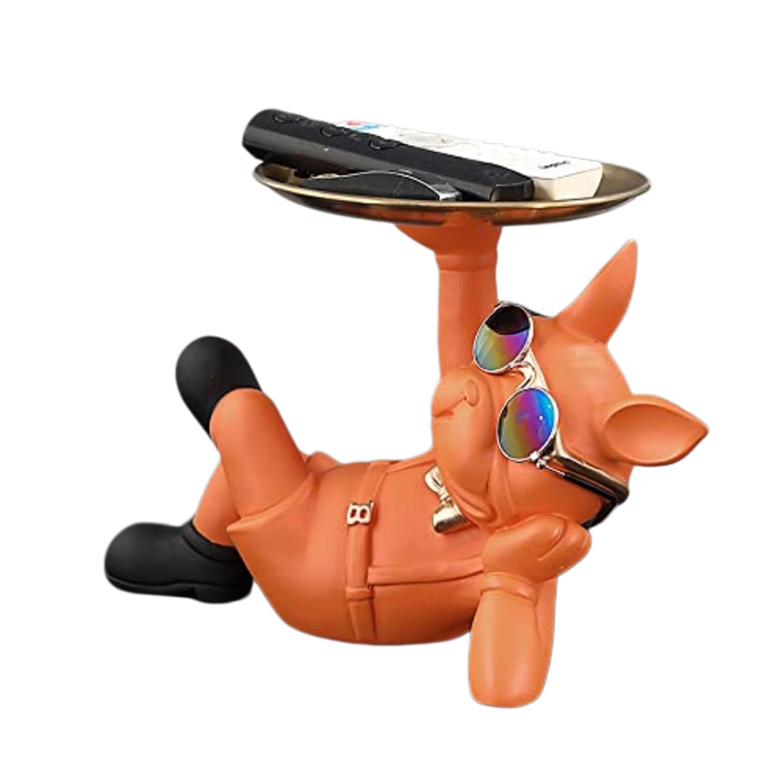 YXCQHZM French Bulldog Figurine Cool Bulldog Statue Multifunctional Desktop Decoration Fruit Bowl Gift Suitable for Home, Living Room, Office (yellow B)