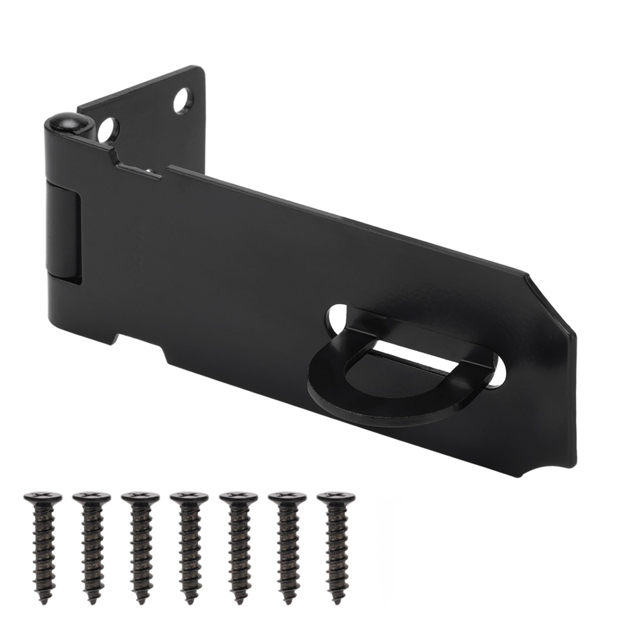 4 Inch Door Lock Hasp Latch, Security Packlock Clasp Hasp Lock Latch, Stainless Steel Gate Lock Hasp for Outdoor Fence Gate,Barn Door, Cabinet, Drawer, Brushed Finish with Screws, 1 Pack