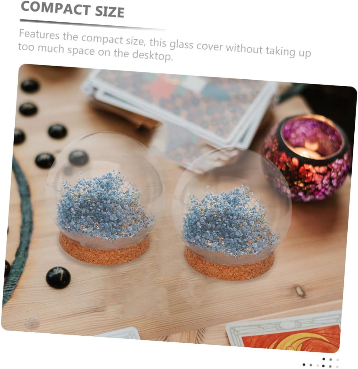 ERINGOGO 4Pcs Clear Glass Dome with Cork Base for Preserved Flowers Elegant Wedding Centerpiece Home Decoration Unique Decorative Cloche for Micro Landscapes Figurines