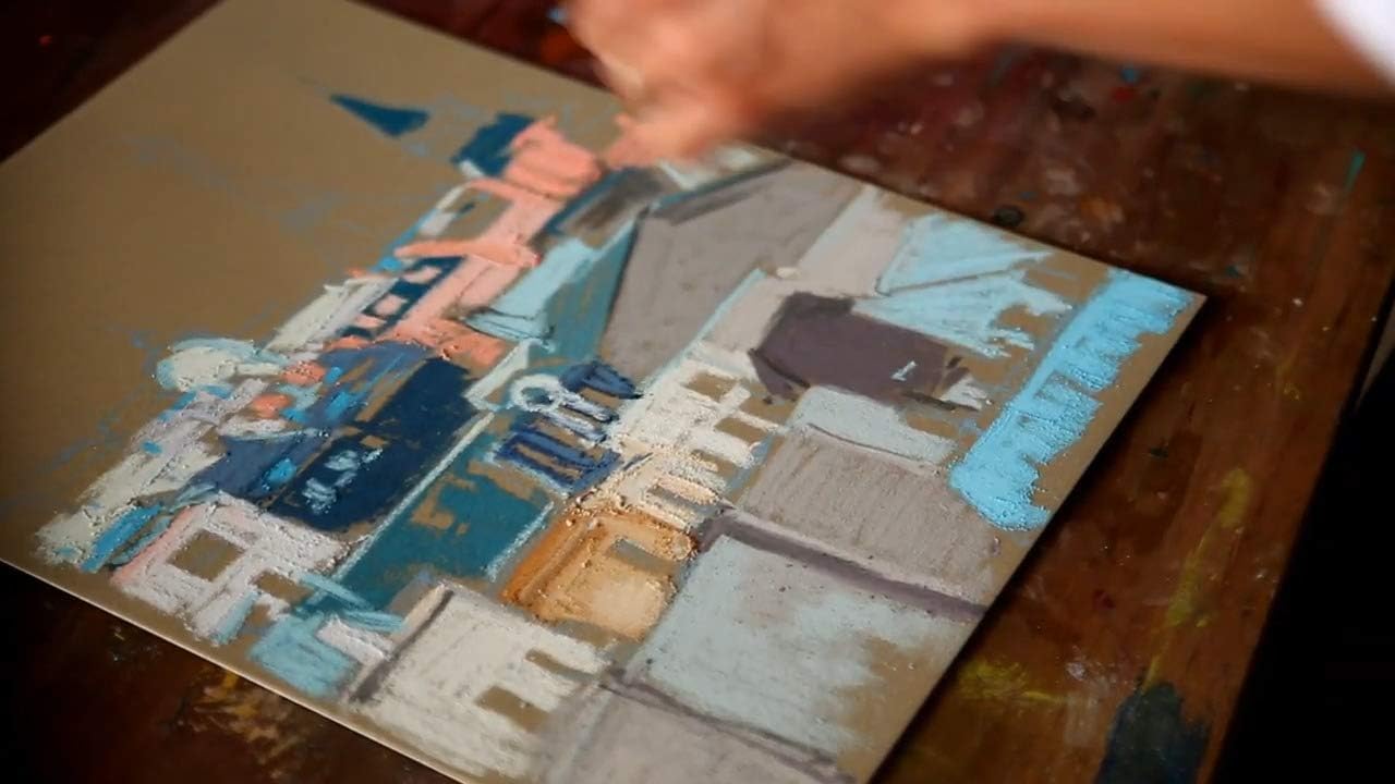 Sennelier Kreda pastelowa sucha, miękkie kredki pastelowe w kolorze ecru, 80 sztuk, General Selection i 2 kartki