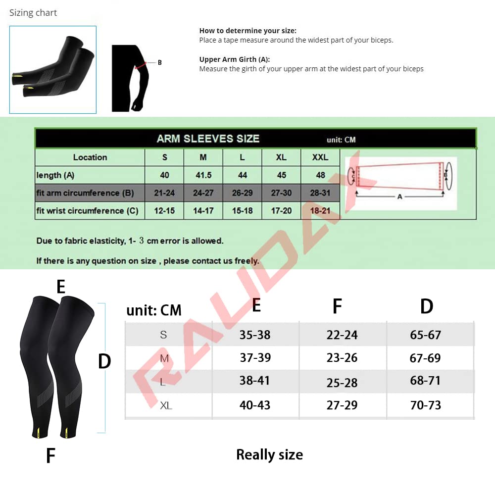 Unisex Letnie Anty-UV Ochrona Przeciwsłoneczna Kolarstwo Rękawy Jednolity Kolor Oddychający Rower Bieganie Wyścigi Noga(Raudax,XXL)