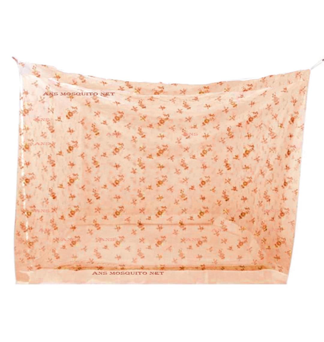 Ans Mosquito net Large Size Printed Heavy Quality Polyester Soft (6.5 x 6.5 Ft King Size Double Bed Peach Printed) (B0BY4SMCTX) Amazon Price History, Amazon Price Tracker