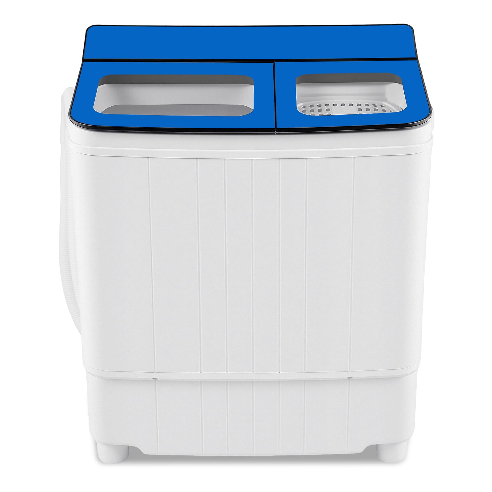 COSTWAY Portable Washing Machine, 18 lbs Mini Laundry Machine with 11 LBS Washer & 7 LBS Spinner Combo, Twin Tub Washer with Built-in Drain Pump for Apartments, RVs, Dorms, Blue