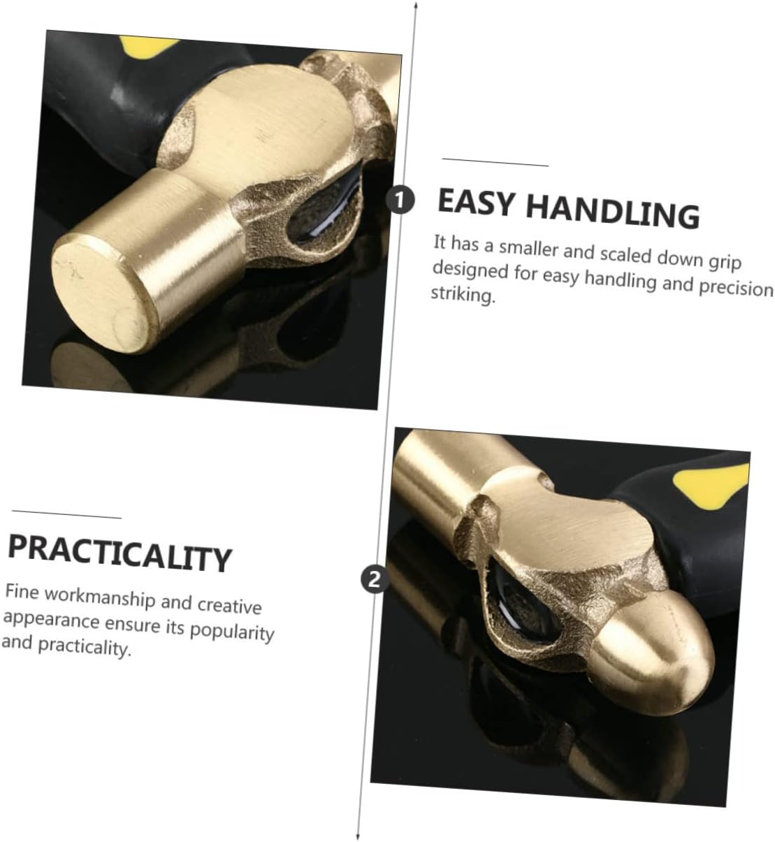 HOMSFOU Brass Metal Stamping Hammer Hammer for Projects and Metalworking Precision Striking Tool for Jewelry Making and Crafts