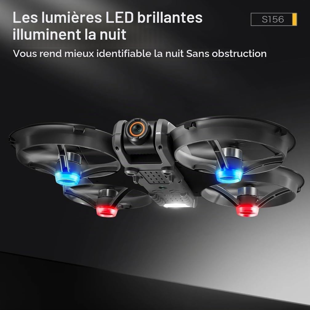 Nouveau Drone S156 4k Professionnel HD, caméra Grand Angle, WiFi FPV, rc, Maintien en Hauteur, hélicoptère, Grand écran, quadricoptère Pliable, Jouets,A,Triple Battery