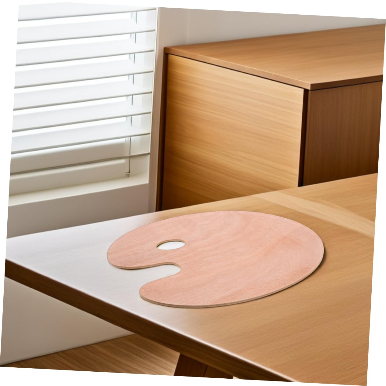 Artibetter 2 Stück Ovale Holz Mischpalette mit Daumenloch Ergonomisches Design für Ölfarben und Gouache zum Farbmischen und Basteln