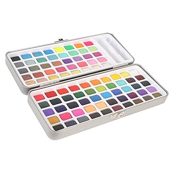 Amazon | 固形水彩絵の具、鮮やかな色、制御しやすい水彩絵の具