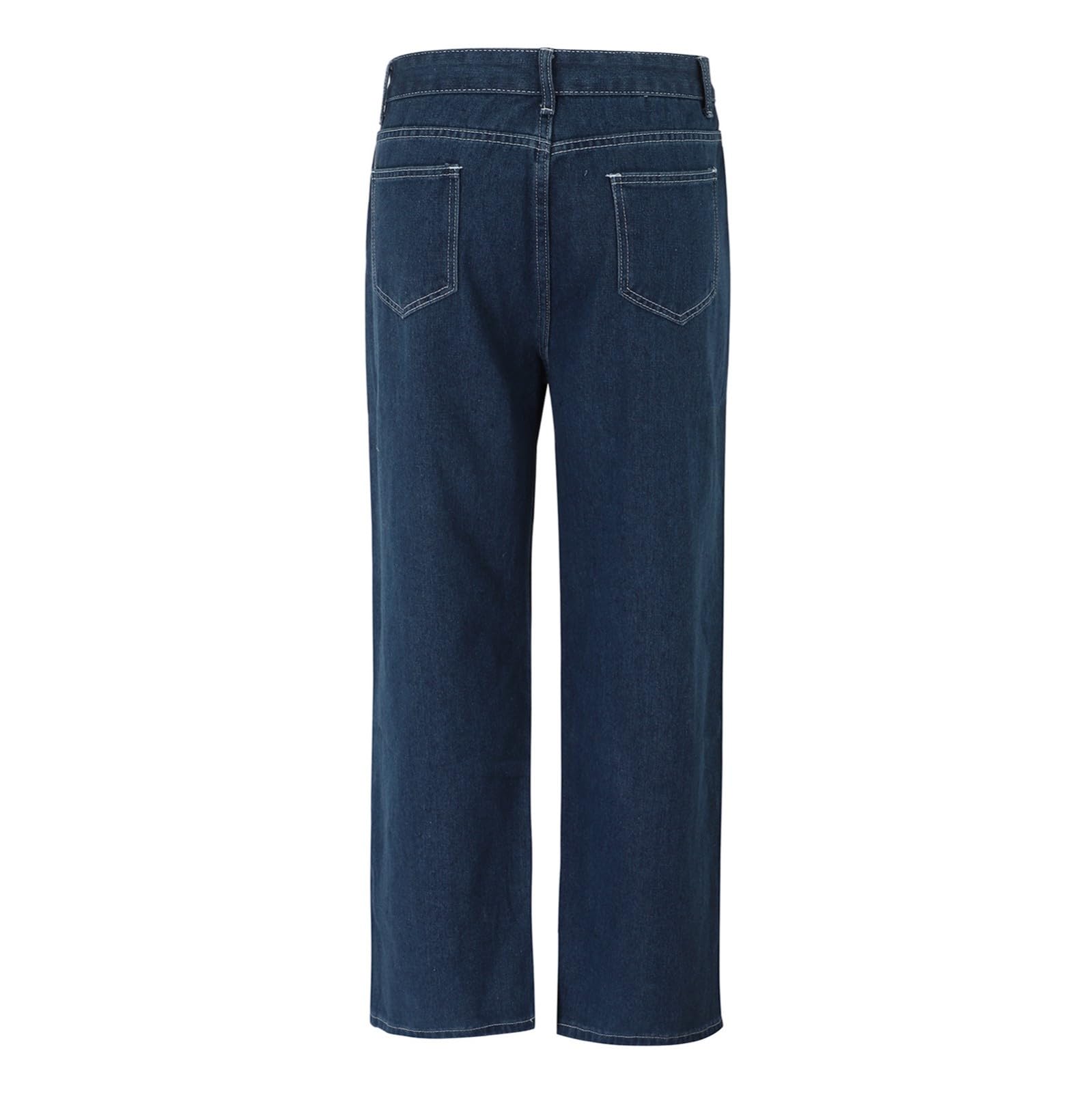 Generisch Wide Leg Jeans da donna dritti stretch a vita alta, eleganti jeans da donna vintage Y2K Streetwear basic casual jeans grandi taglie da jogging baggy jeans pantaloni outdoor con tasche