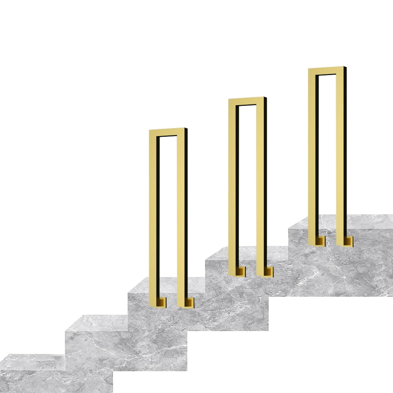 Rampe d'escalier pour marches extérieures en métal noir durable