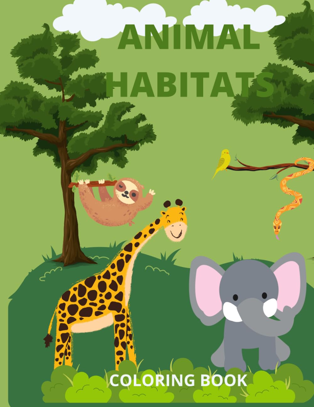 Animal Habitats: Animal coloring book