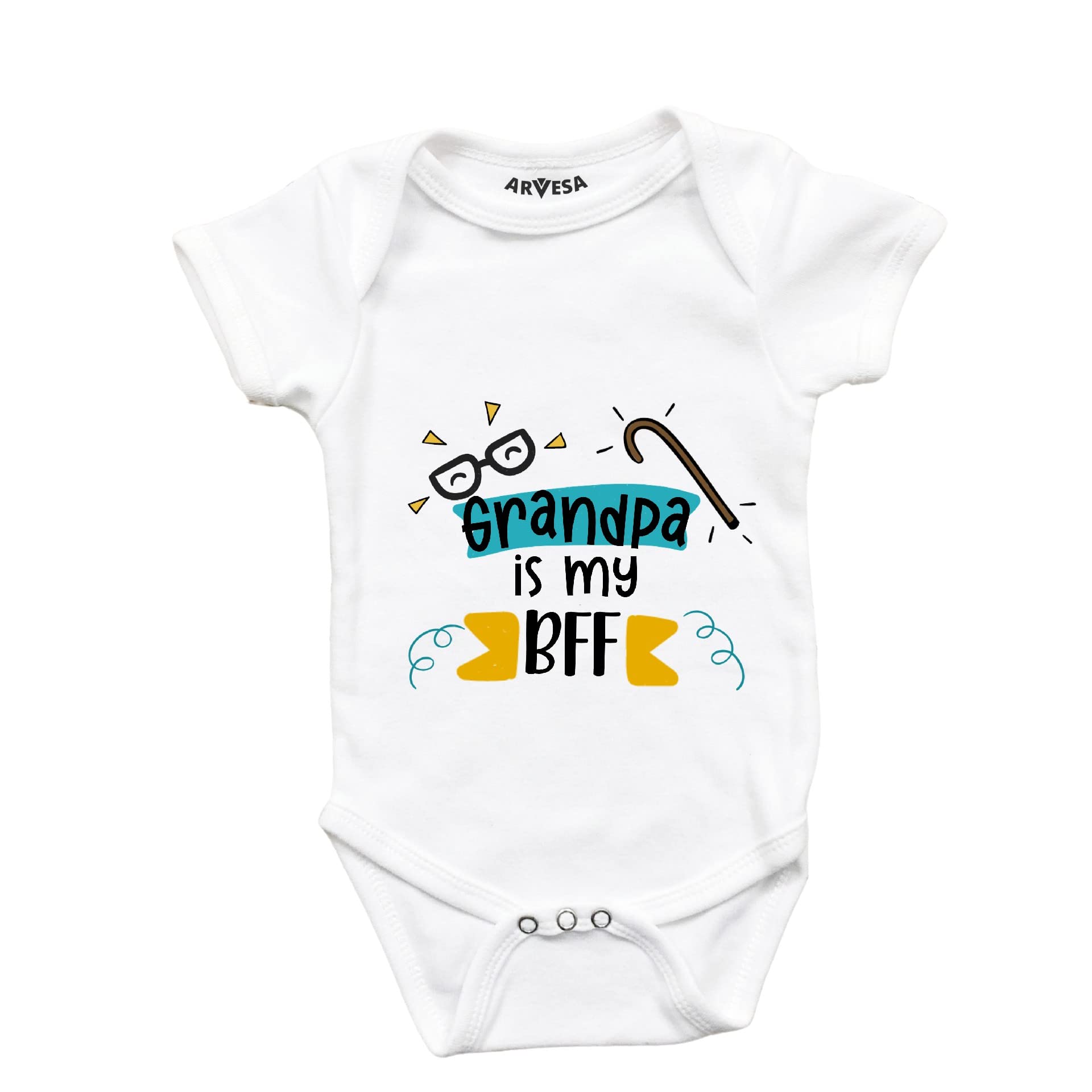 ARVESASpecial Occasion Theme Unisex Baby White Romper Onesie Half Sleeve Envelope