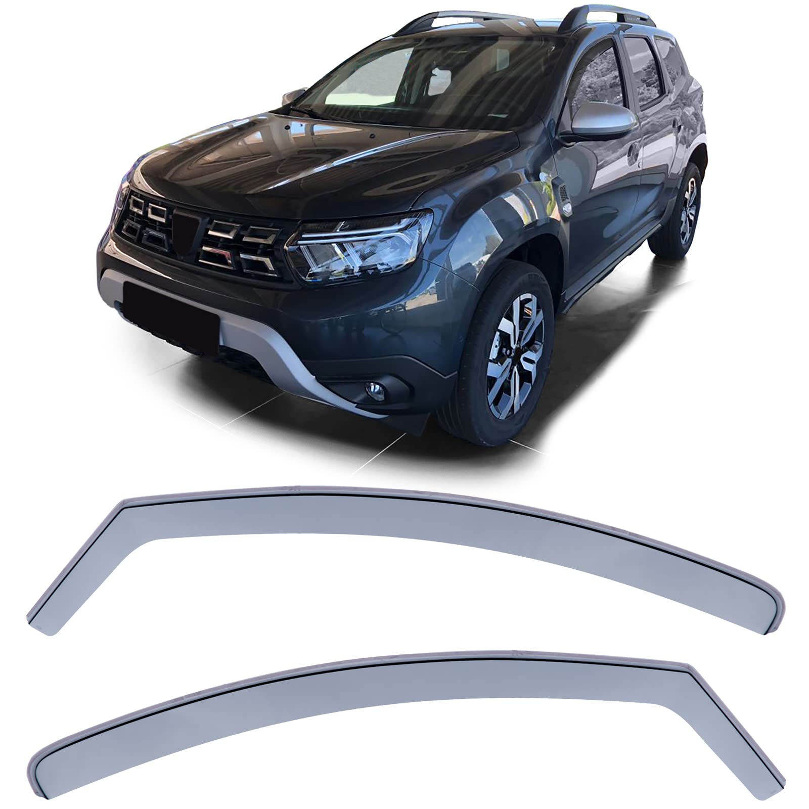 Windabweiser Regenabweiser Windschutz Schwarz Smoke für Dacia Duster 2 SR ab 17