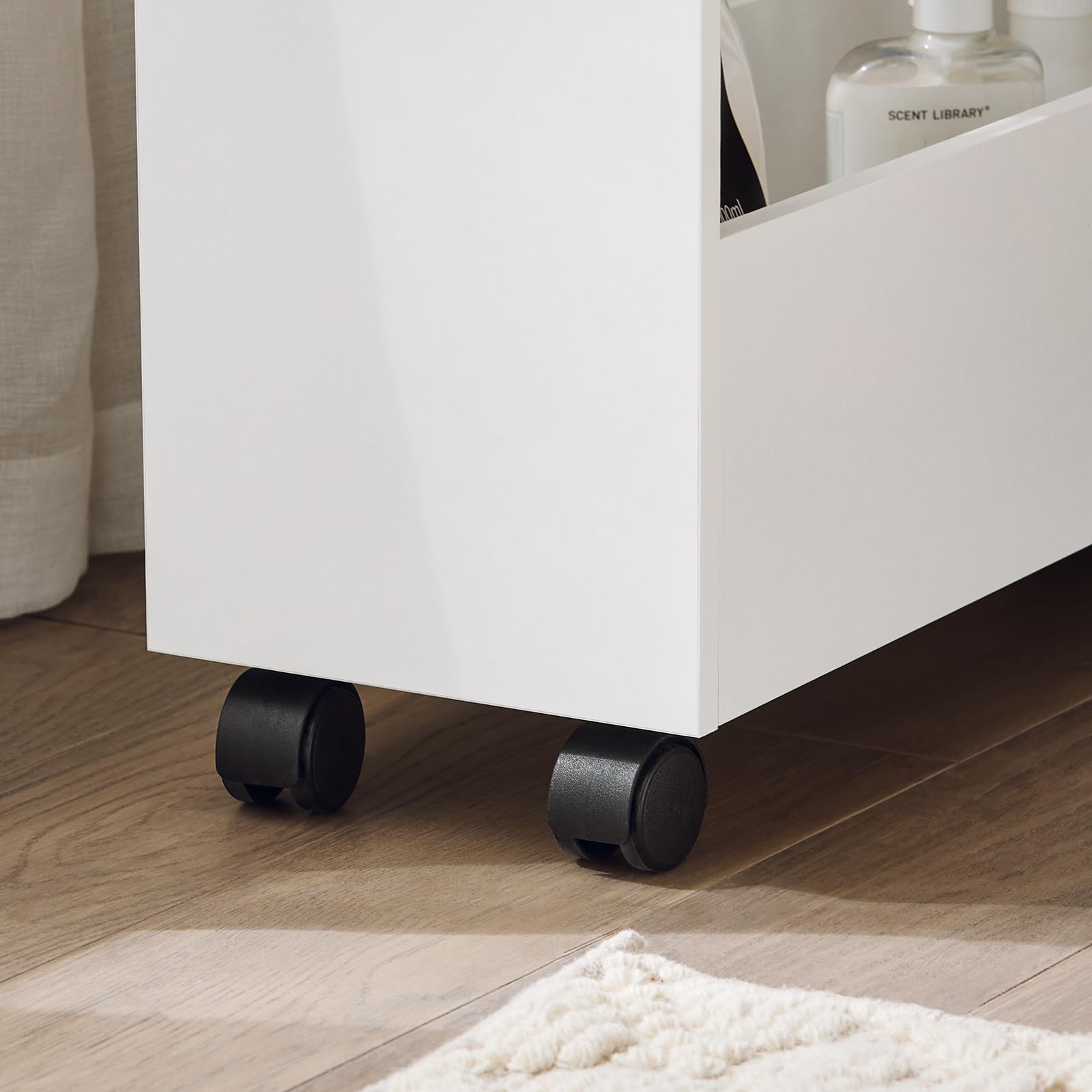 SoBuy Carrellino Salvaspazio Carrello Cucina Organizzatore Bagno Mobiletto Bagno Salvaspazio (BZR46-W)