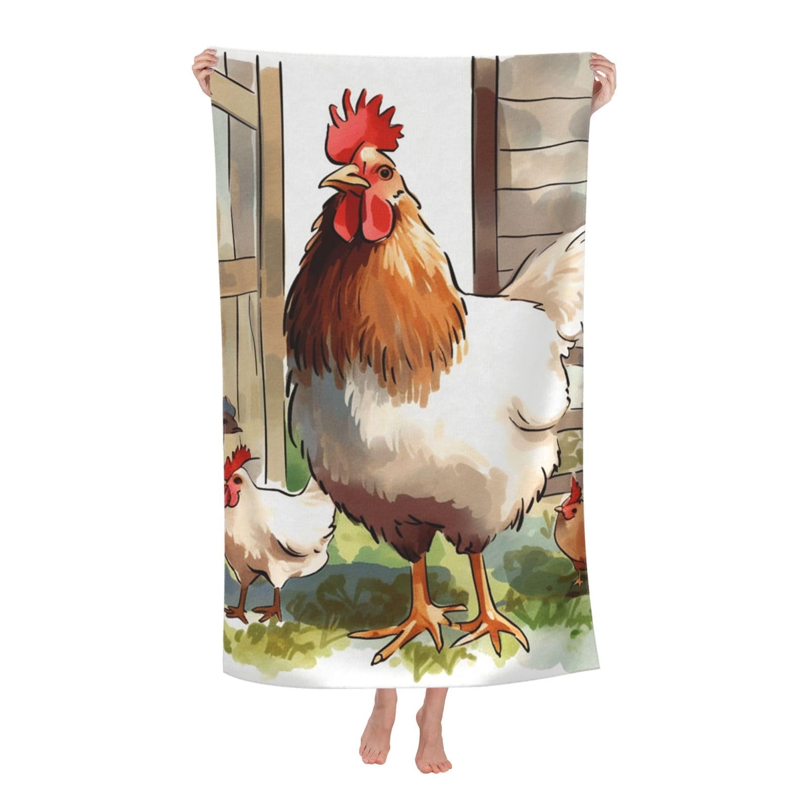 HLBSDM Farm Animals Beach Towel 52 x 32 in Vacation Essentials Quick Dry Sand Free Pool Swim Towel Super Absorbent Bath Towels Oversized Gym Towels Travel Blanket Gift