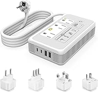 Mapambo 2000W 220V to 110V Voltage Converter Adapter - Quiet US to Europe Travel Power Converter with USB Ports (Gray)