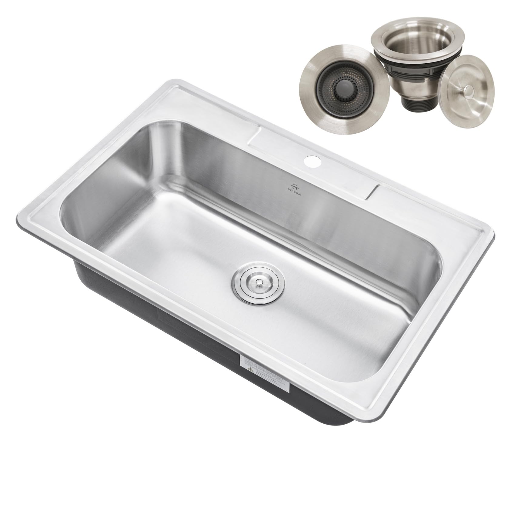 CozyBlock 33 x 22 x 9 Inch Top-mount/Drop-in Kitchen Sink