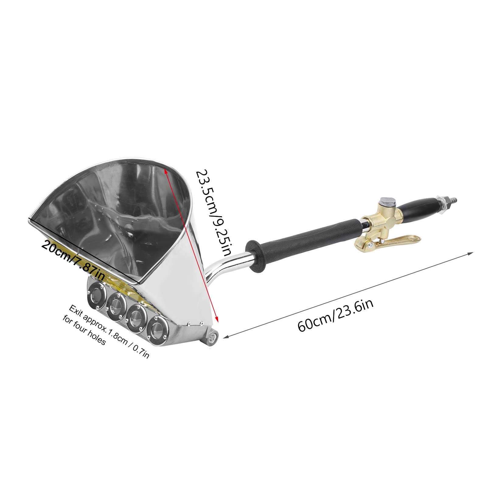 Cemento Mortaio Pistola a Spruzzo, 4 Jet Spruzzatore di Calcestruzzo Pistola Pneumatica per Cemento, Strumento per Pareti per Pittura a Spruzzo per Stucco Portatile, per Pittura a Parete e Soffitti