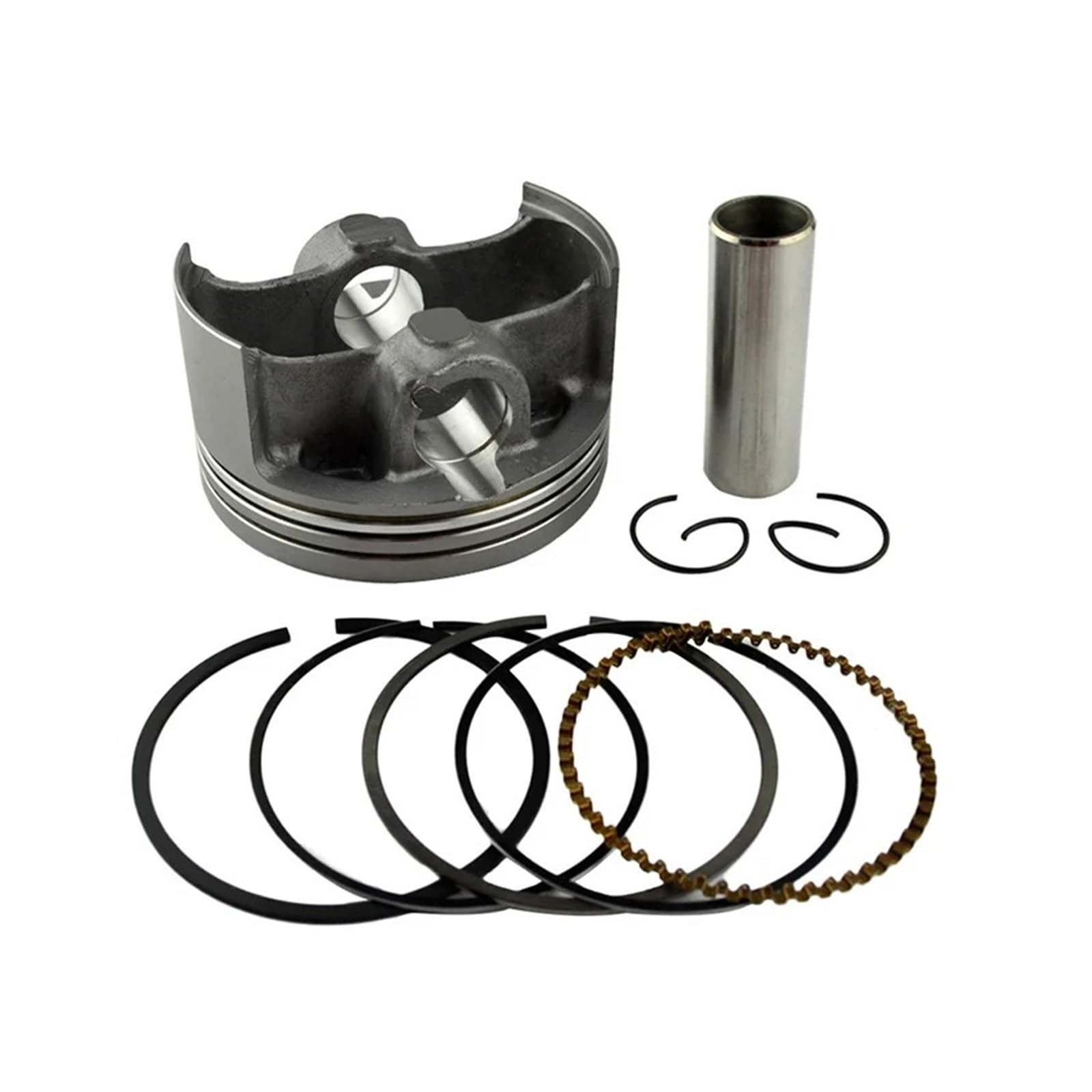Cilindro Pistone Kit Moto STD +25 +50 +100 Kit Pistone Fasce Elastiche Per YBR250 XG250 Per TRICKER Per YFM25R Per Raptor 250 XT250 Per Serow YS250(Ring (Oversize 100))