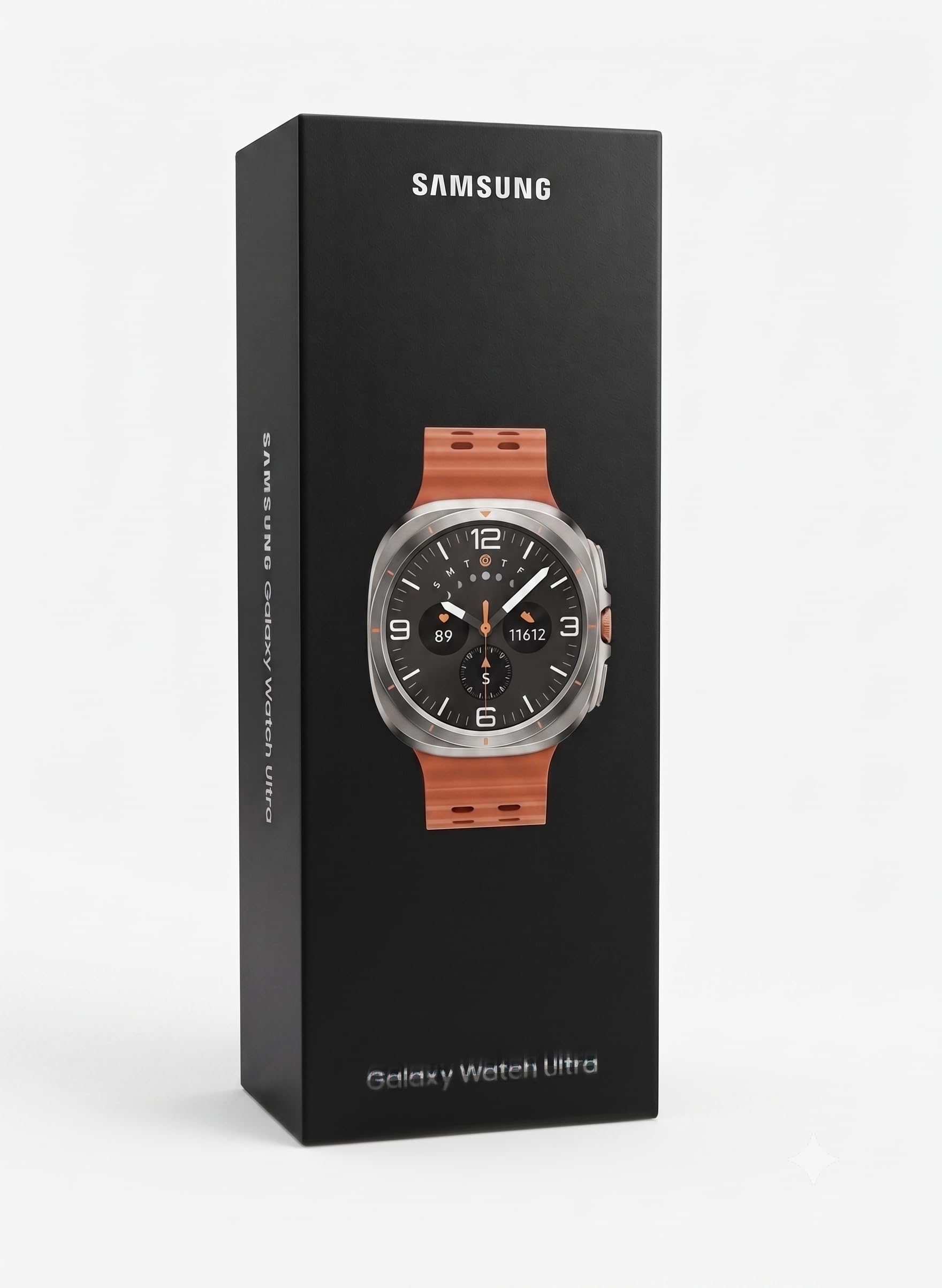Samsung Watch 7 Ultra 2025 LTE Ai (47mm) SM-L705F Latino Version (Tmobile Mint Tello & Global), Rate Tracking, Sleep Fitness Tracker, GPS (Titanium Gray/Orange Band SM-L705FZA1GTO)