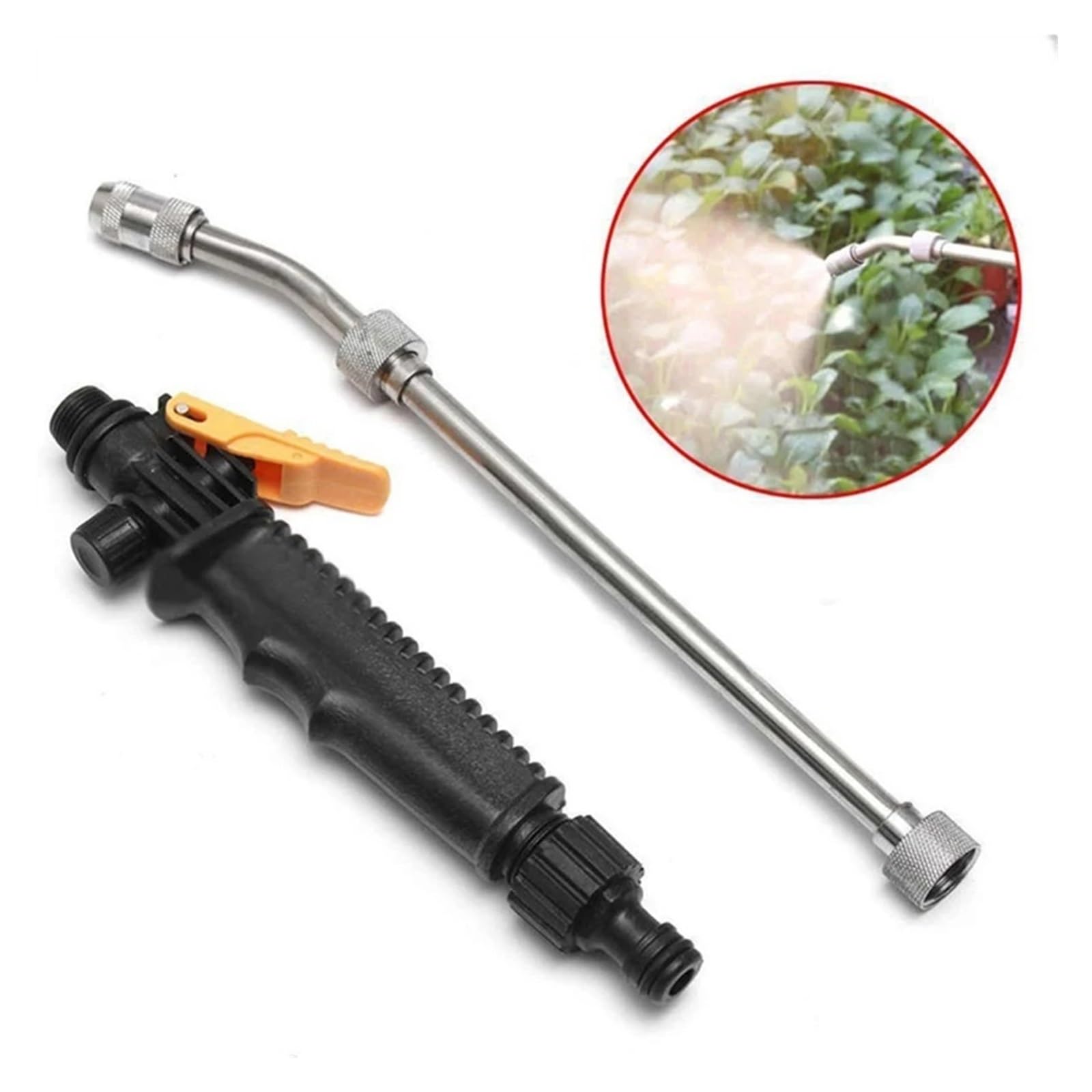 Pistolet d'arrosage avec embout multi-jets, Outil de lavage voiture à haute pression, eau 28-72cm, métal, Distance pulvérisation 7m(72cm)