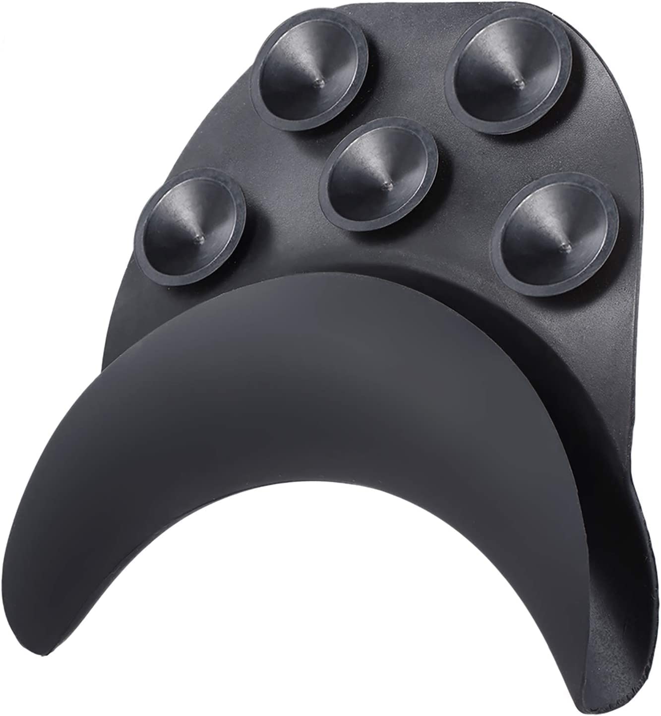 THE WHITE SHOP Hair Washing Tray for Sink at Home, Portable Shampoo Bowl for Salon Spa, Soft Silicone Bath Pillow Neck Rest Cushion with Curved Suction Cup/Black