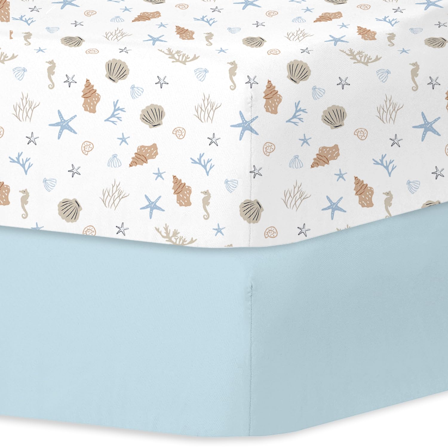 Little Grape Land Cot Sheets for Boys Girls 2 Pack Cot Sheets Fitted Size 70 * 140 * 17cm for Crib and Toddler Mattresses Soft Breathable Microfibre