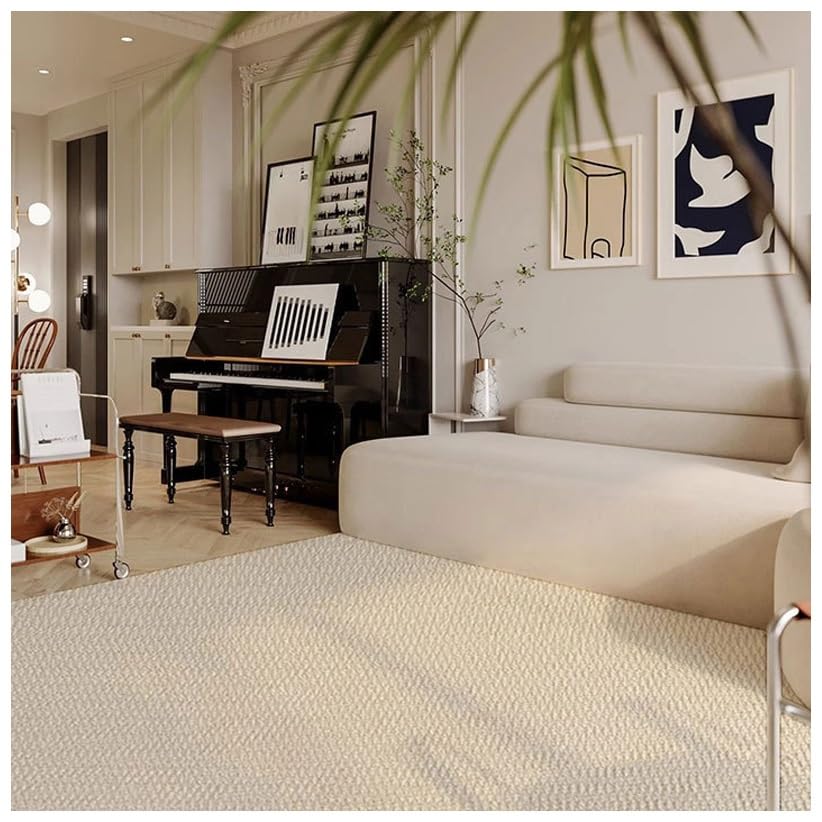 Tapis en sisal grand modèle pour salon chaleureux et bureau au design bohème