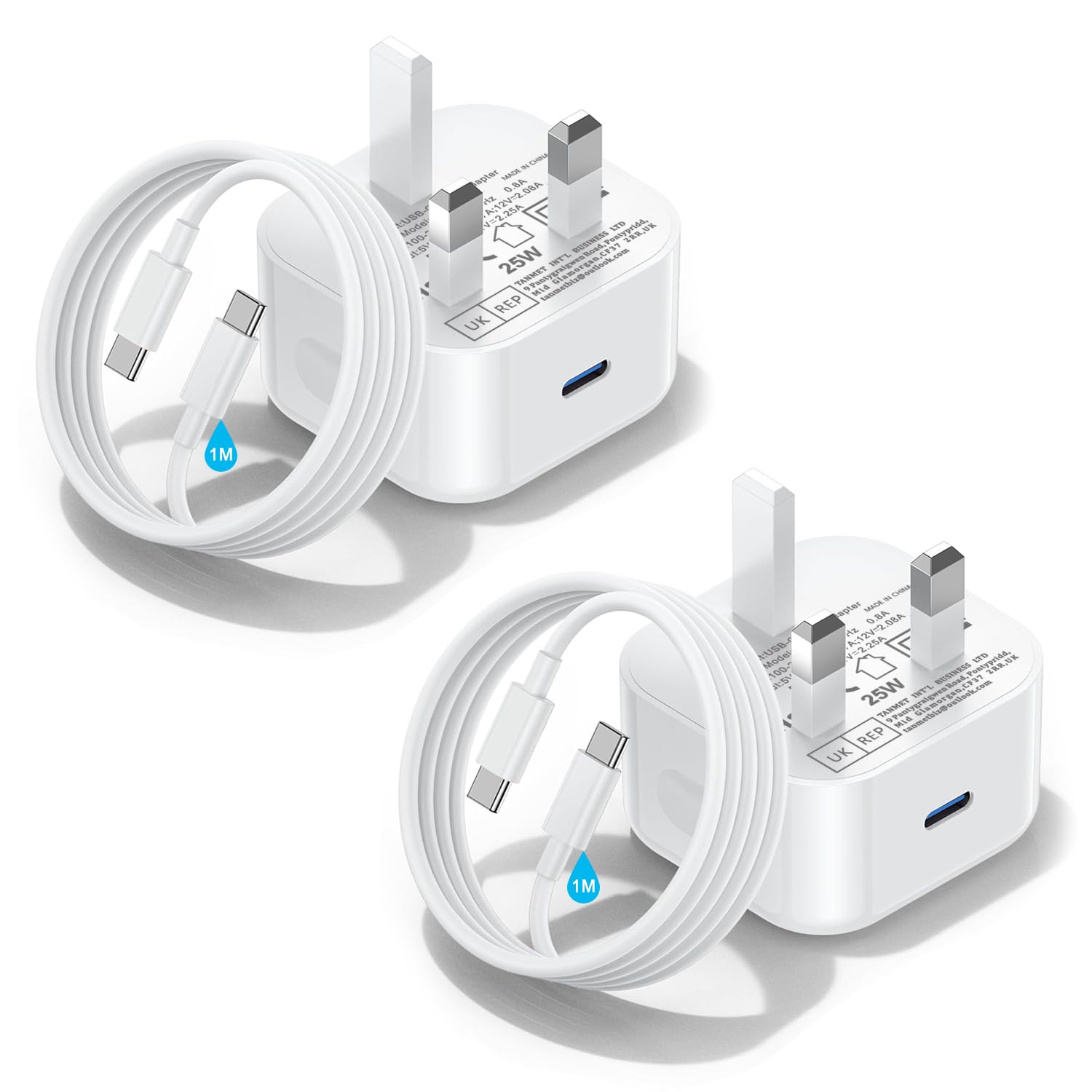 iPhone 17 16 15 Charger USB C Fast Charge for New Apple i Phone 17 Pro/17 Air/17 Pro Max/16e/16 Pro/16 Pro Max/16 Plus/15 Pro Max Plus,25W 1M USB Type C to C Charging Cable and Plug UK With USBC Lead - 2