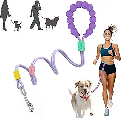 DomKim Correia de corrida para cães com mãos livres com alça acolchoada, correia de cintura para passear com cães, guia de corda ajustável para filhotes de raças pequenas, guias resistentes para cães